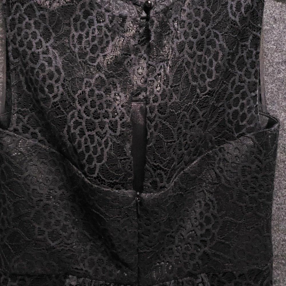 Milly black lace ruffle back sheer top dress - Picture 6 of 7